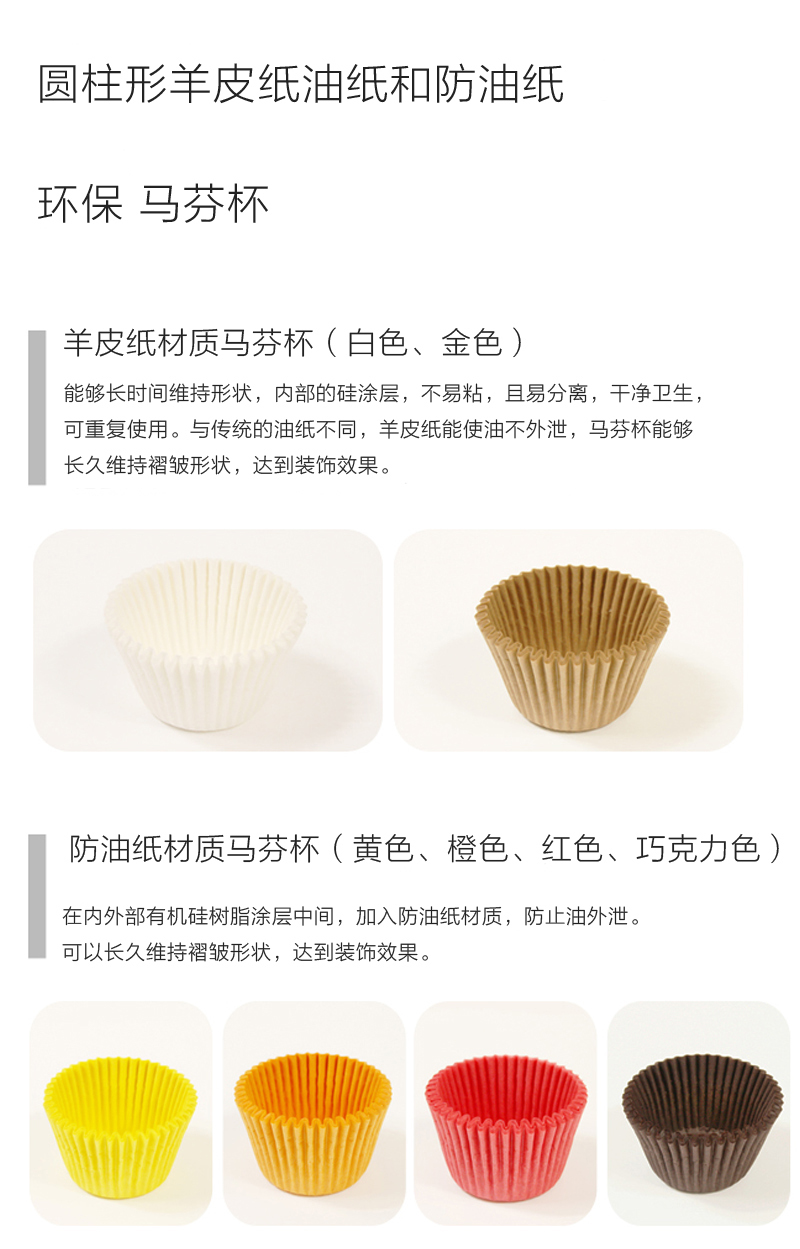 韩国原产NORDICPAPER烘焙蛋糕马芬杯纸模纸杯 100个/盒 黄色 直径4cm 高度2.5cm