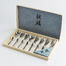 日本原产elfin高桑金属银鳞锤目纹蛋糕咖啡勺水果叉8件礼盒装 银色