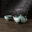 日本原产T.NISHIKAWA Kayori京烧清水烧彩绘陶瓷茶壶白菊 绿色