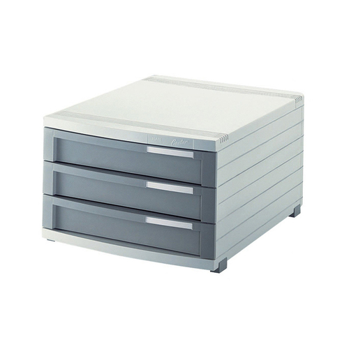 德国原产HAN经典三层抽屉式文件柜办公用品资料架文件盒 灰色