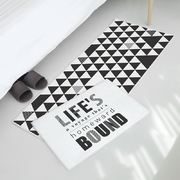 韩国原产SANG SANG HOO摩登时代脚垫+厨房地毯套件 黑白