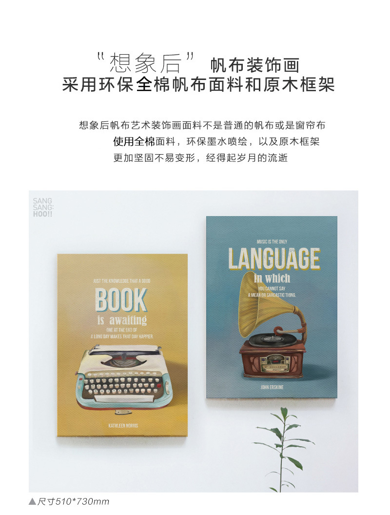 韩国原产SANG SANG HOO现代艺术背景装饰画框怀旧照相机 彩色