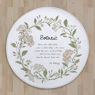 韩国原产SANG SANG HOO清新花草圆形小地毯