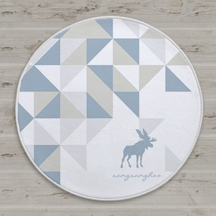 韩国原产SANG SANG HOO防滑圆形小地毯地垫脚垫 摩登形态