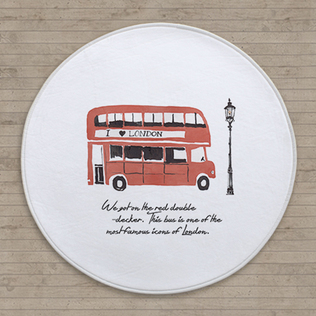 韩国原产SANG SANG HOO防滑圆形小地毯地垫脚垫