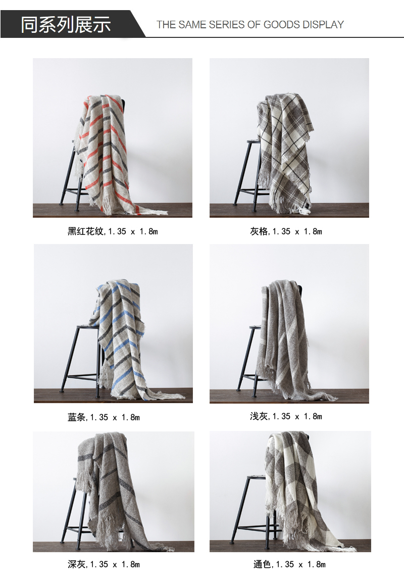 新西兰原产Stansborough指环王拉绒羊毛灰羊毛针织盖毯 灰格