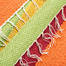 芬兰原产VM Carpet棉制地垫彩色条纹地毯 橙绿色