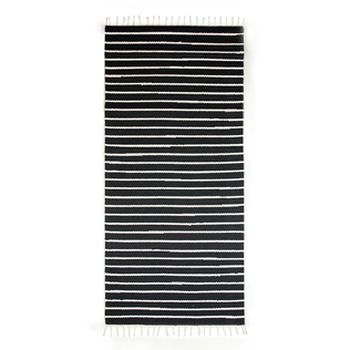 芬兰原产VM Carpet棉质地垫条纹流苏地毯