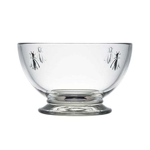 法国原产La Rochère蜜蜂系列玻璃碗水果盘沙拉碗 透明 M