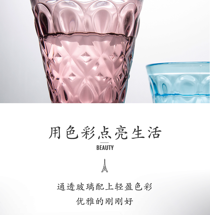 法国原产La Rochère佛罗伦萨系列玻璃高脚杯洋酒杯水杯果汁杯 深灰