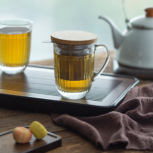 法国原产La Rochère竖条纹马克杯玻璃杯酒杯咖啡杯茶杯果汁杯