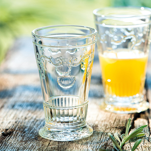 法国原产La Rochère凡尔赛系列透明玻璃杯长饮杯平底酒杯水杯 透明