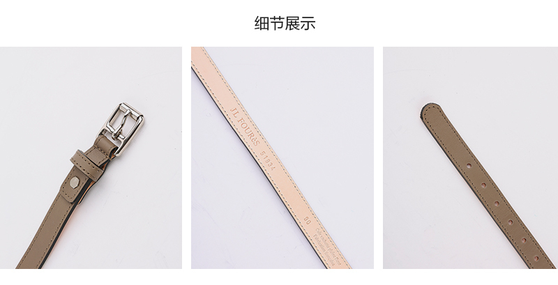 法国原产LES ATELIERS FOURES牛皮皮带女士皮带腰带 驼色