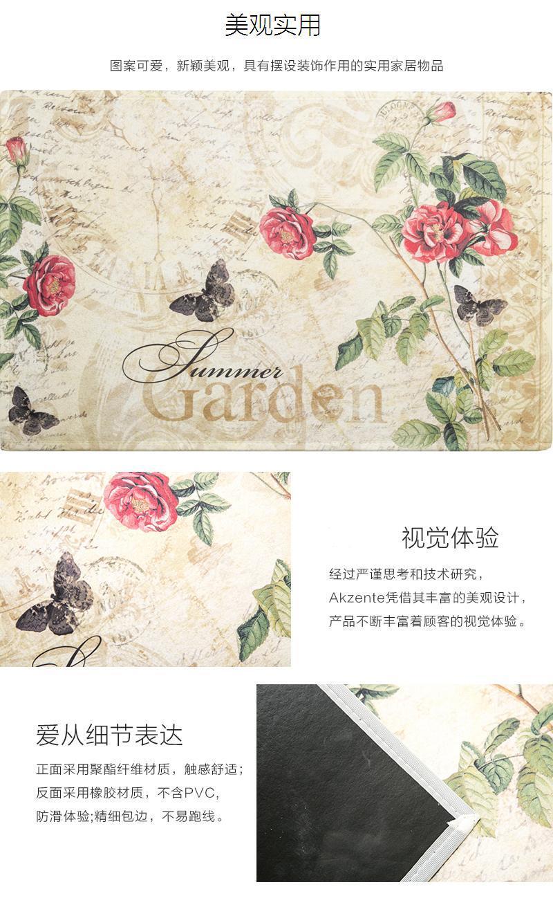 德国原产AKZENTE Gallery系列地毯脚垫门厅垫 夏日玫瑰 彩色