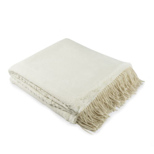 德国原产CARMA仿皮草盖毯毯子披肩北极熊系列 白色 带毛边