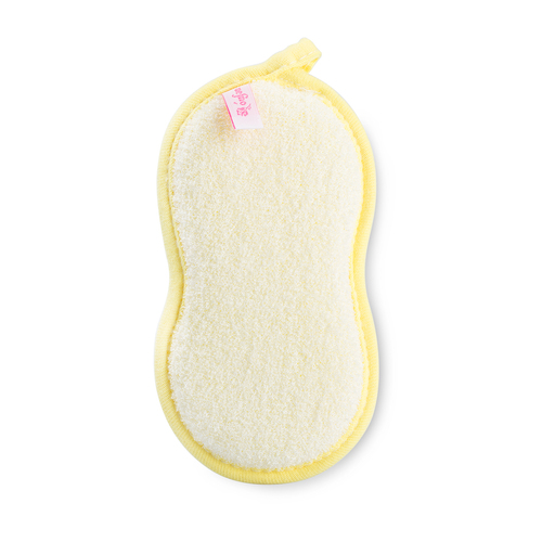 韩国原产ocean towel婴儿洗浴搓澡海绵7X15CM 黄色
