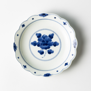 日本原产舍米蓝美浓烧餐盘平盘