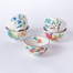 日本原产ceramic 蓝美浓烧陶瓷碗餐具花衣系列餐碗五件套 彩色