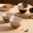 日本原产舍米蓝自由棕米饭碗五件套装 自由棕米饭碗 五件套装