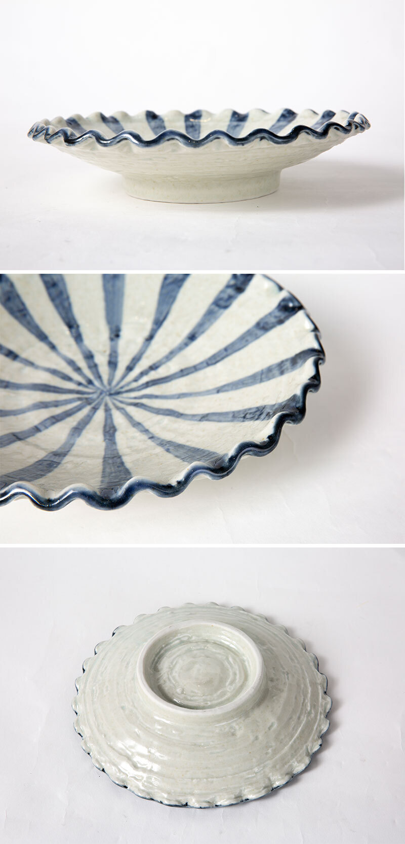 日本舍米蓝 古染釉波浪边系列餐具 古染釉波浪边 盘