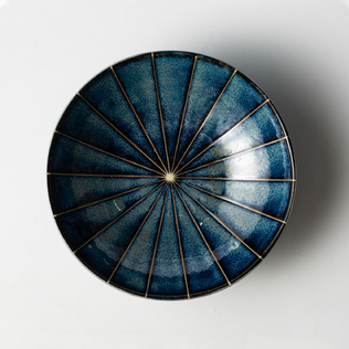 日本原产舍米蓝十草餐盘餐碗菊型餐具