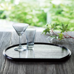 日本原产石田ISHIDA传统漆器ABS树脂两面可用 半月型托盘