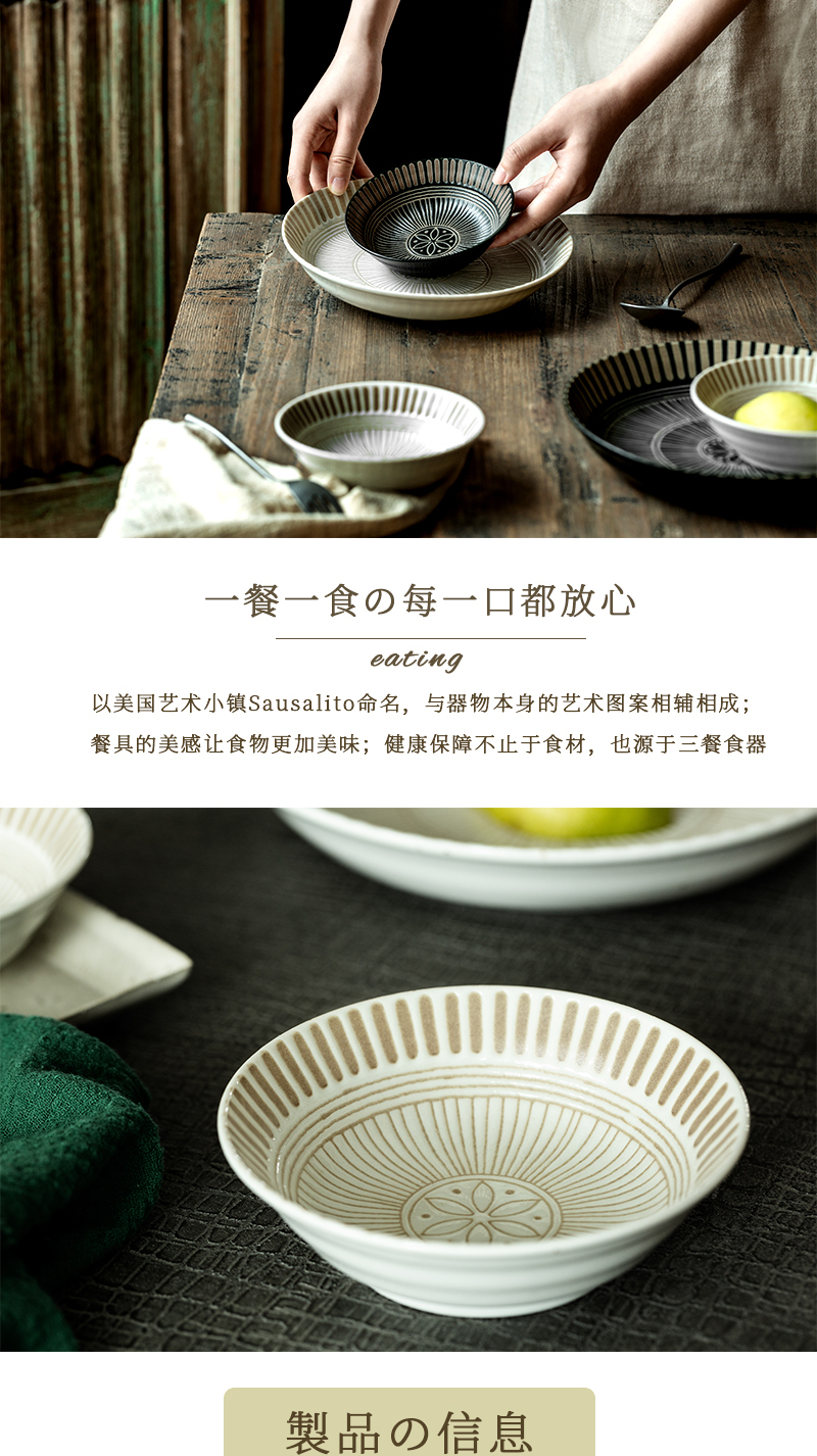 日本原产舍米蓝 Sausalito 索萨利托碗碟四件套 彩色