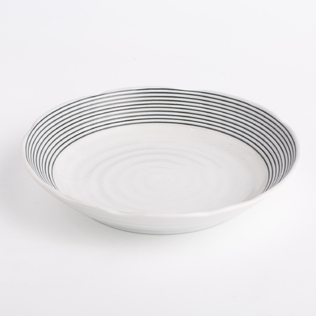 日本原产舍米蓝绘描系列虞美人深口碟大盘