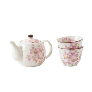日本原产CERAMIC AI 樱灿灿系列茶具茶壶礼盒套装