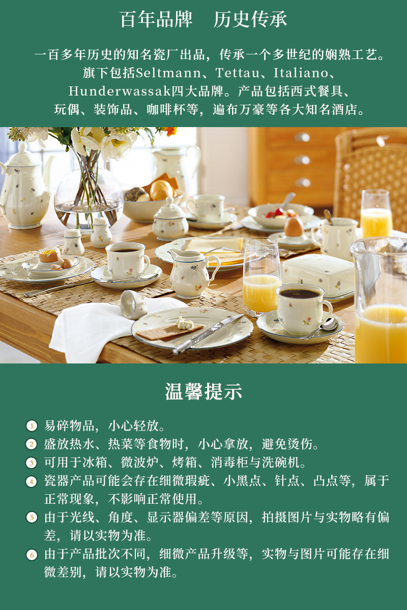德国 seltmann Weiden 象牙色彩色小花系列茶具/咖啡具套装 咖啡杯杯碟套装