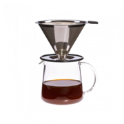 德国原产trendglas JENA 耐热玻璃茶具玻璃杯带锥形滤网 0.5L