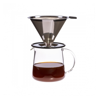 德国原产trendglas JENA 耐热玻璃茶具玻璃杯带锥形滤网 0.5L