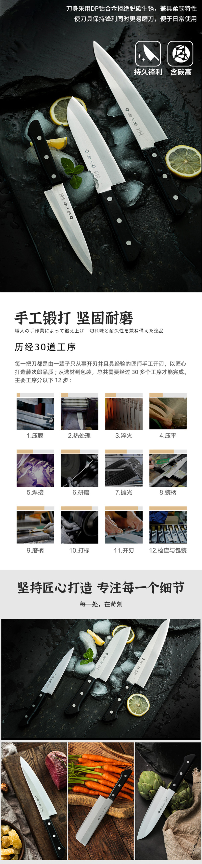 日本TOJIRO（藤次郎）BASIC 牛刀 F-317 F-317