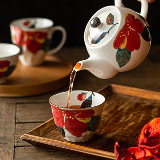 日本原产CERAMIC AI花廊系列一壶两杯套装