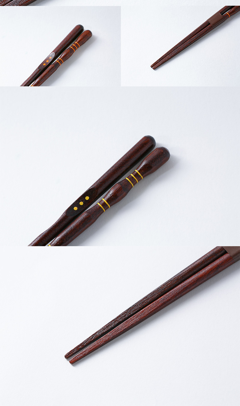 日本原产石田ishida传统漆器三点支撑系列自然木漆筷练习筷红色