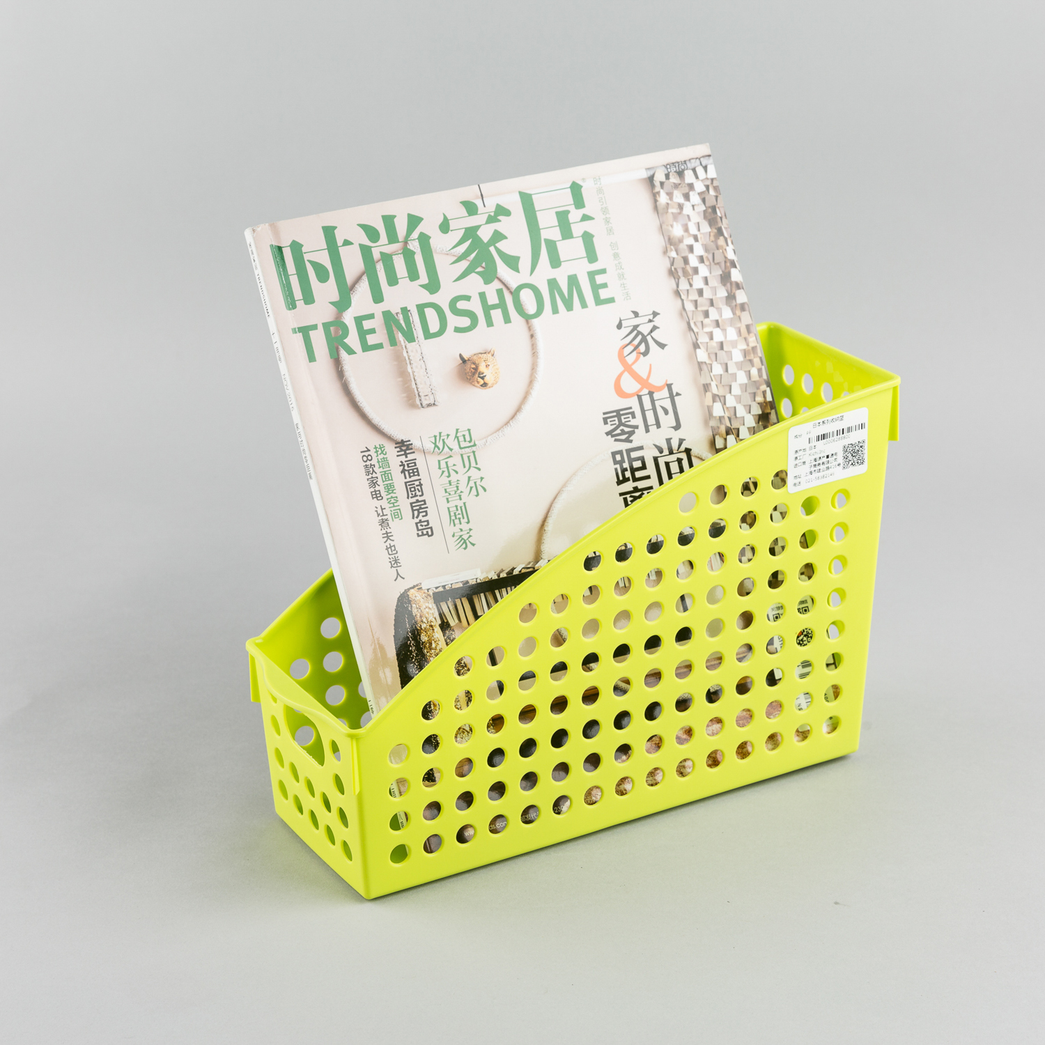 日本原产inomata厨房立式收纳篮桌面置物篮收纳筐储物篮 绿色