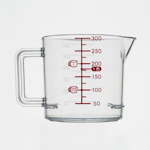 日本原产inomata厨房计量杯带刻度烘培面粉量杯奶茶量杯300ML 透明