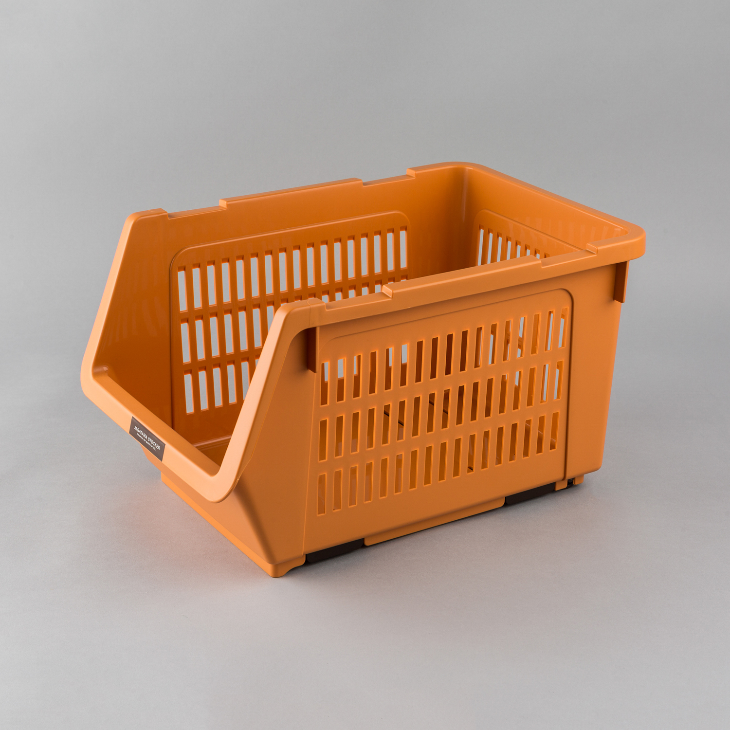日本原产inomata带滚轮可叠加蔬菜水果收纳篮储物框 橙色