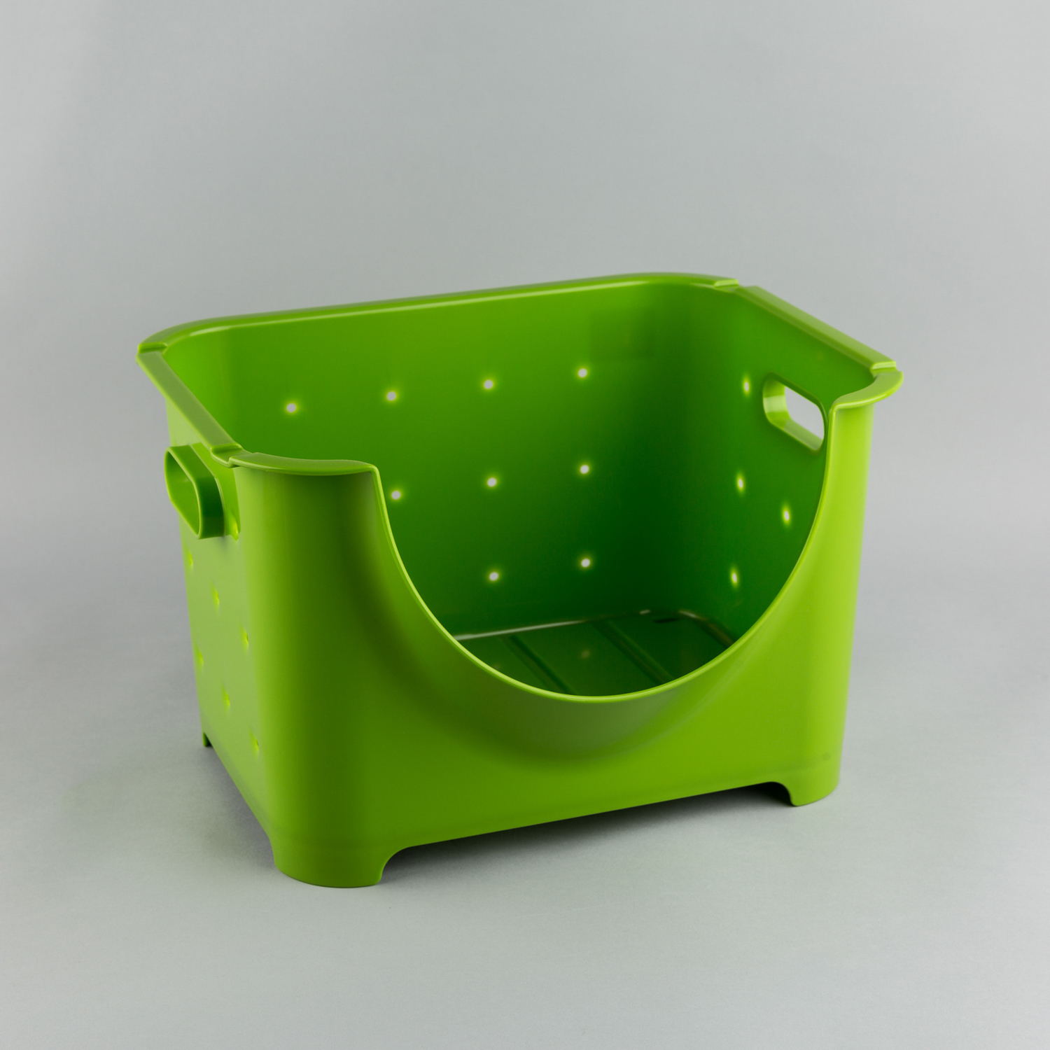 日本原产inomata可叠加蔬菜水果收纳篮收纳筐置物筐 绿色