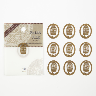 日本原产Petit Clip不锈钢笼中鸟书夹书签纪念品 10枚1包装