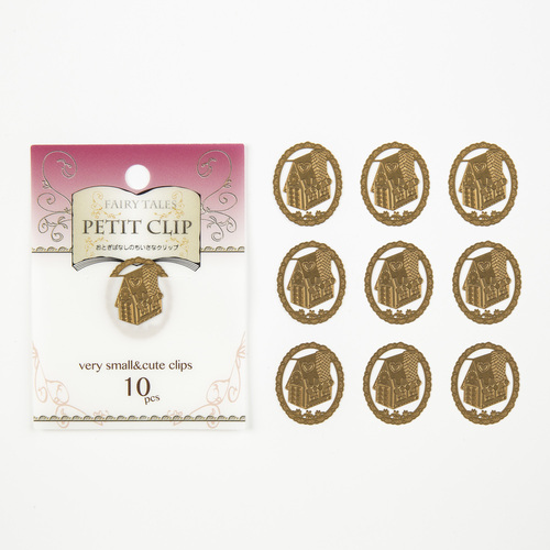 日本原产Petit Clip不锈钢金属书夹书签纪念糖果屋10枚1包装 金黄