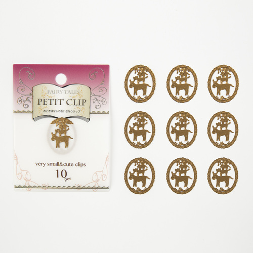 日本原产Petit Clip不锈钢乐队金属书夹书签纪念品 10枚1包装 金黄