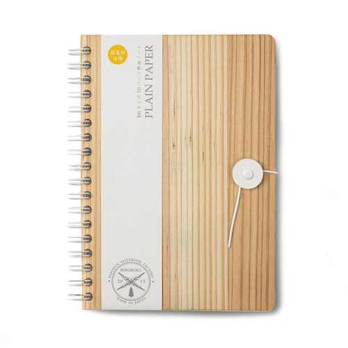 日本原产BIBOROKU杉木封皮笔记本记事本B6笔记本 白色