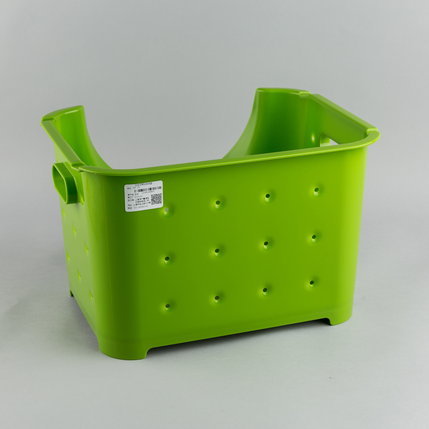 日本原产inomata可叠加蔬菜水果收纳篮收纳筐置物筐 绿色