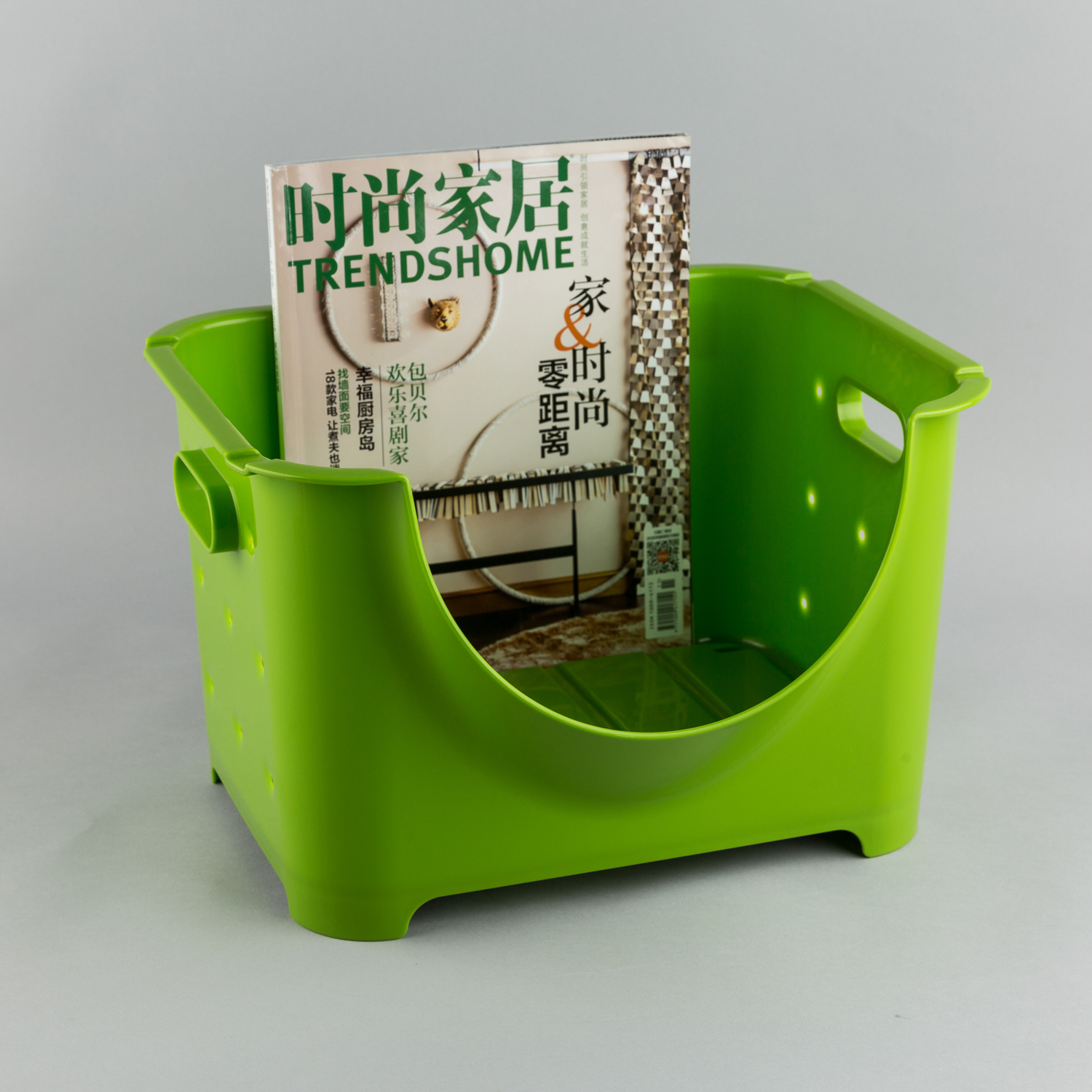 日本原产inomata可叠加蔬菜水果收纳篮收纳筐置物筐 绿色