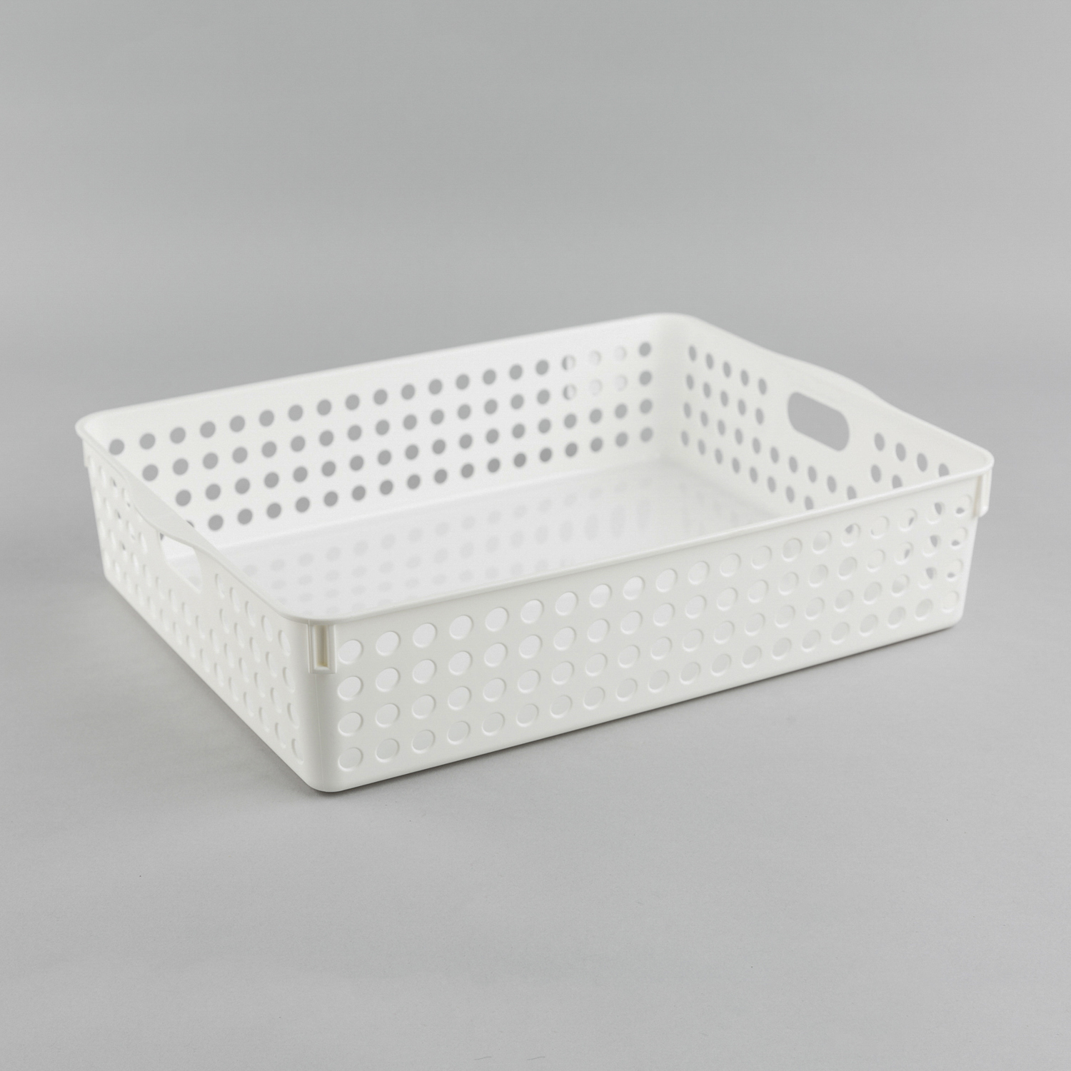 日本原产inomata厨房收纳篮桌面置物篮收纳筐储物篮A4型 白色