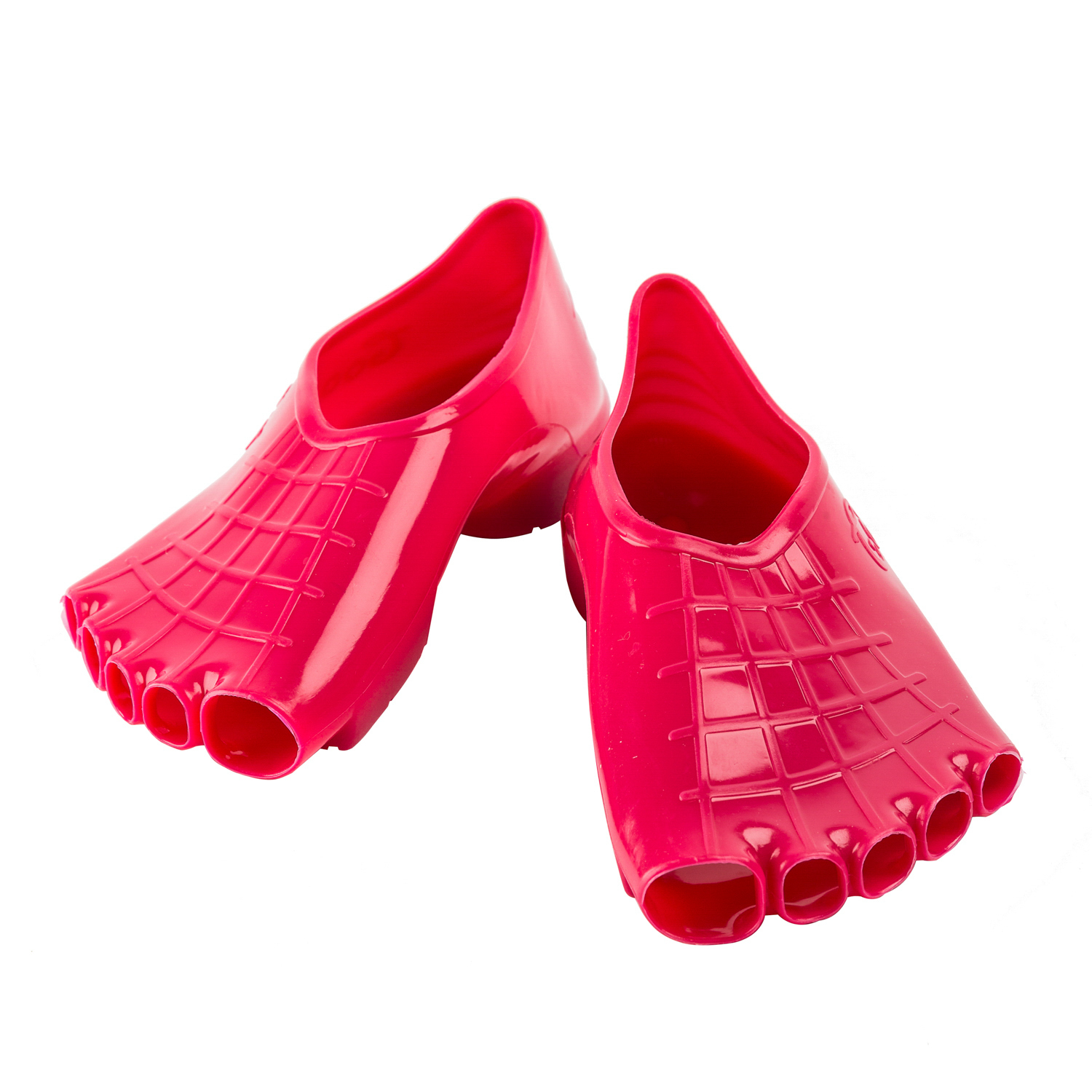 韩国原产COOLFIN硅胶脚部按摩鞋足部伸展专用鞋 红色 M