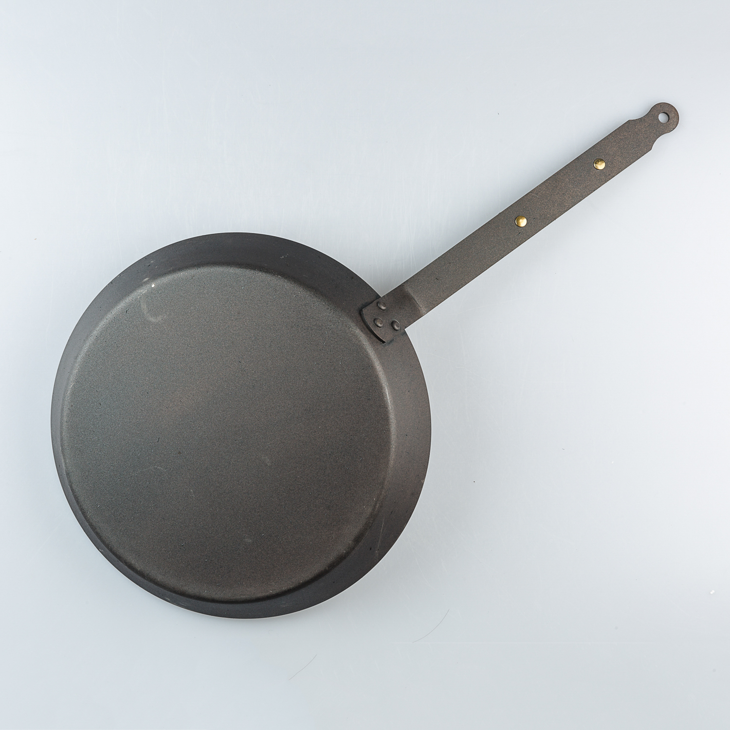 英国原产netherton手工铁煎锅炒锅26cm铸铁柄带锅盖黑色