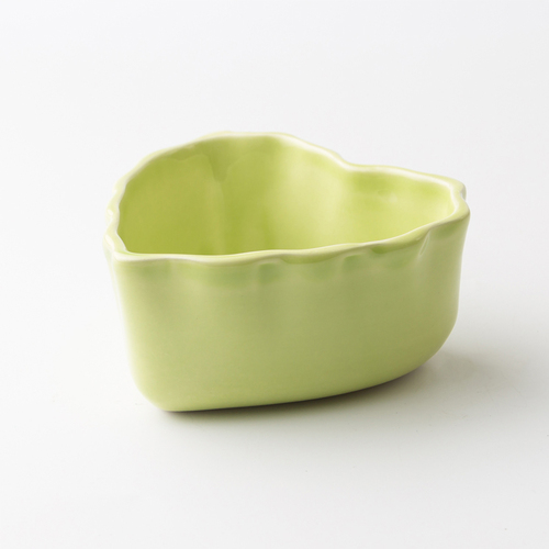 瑞典原产gerbera design手工心形碗餐碗蛋糕烘焙碗 黄绿