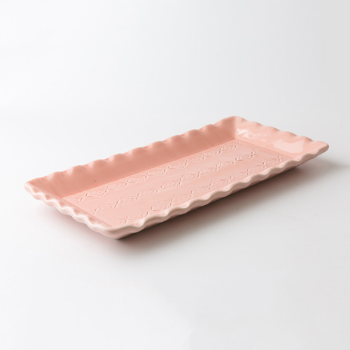 瑞典原产gerbera design陶土手工盘餐盘水果盘 粉红